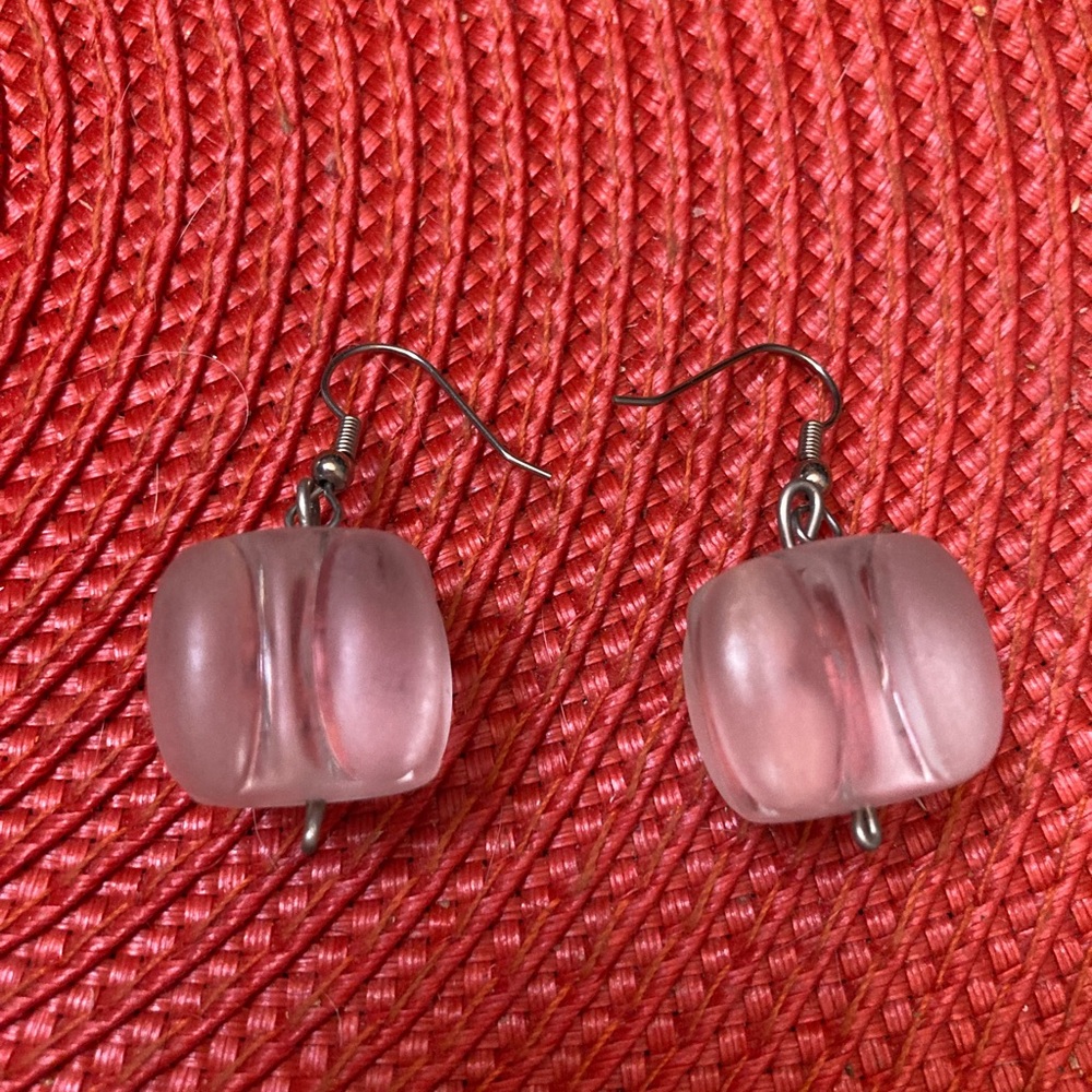 Bundle 5, get 20% off - Frosted Clear Acrylic Bead Drop Earrings